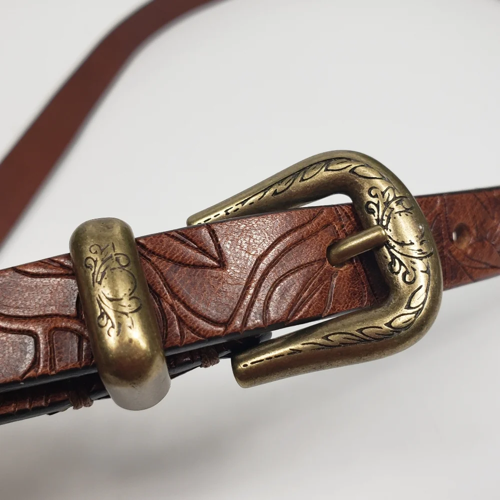Sundance Brown Leather - Tooled Engraved w/ Bronze Southwestern Equestrian XXS